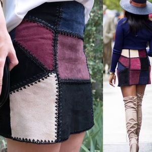 Zara Suede Patchwork Skirt